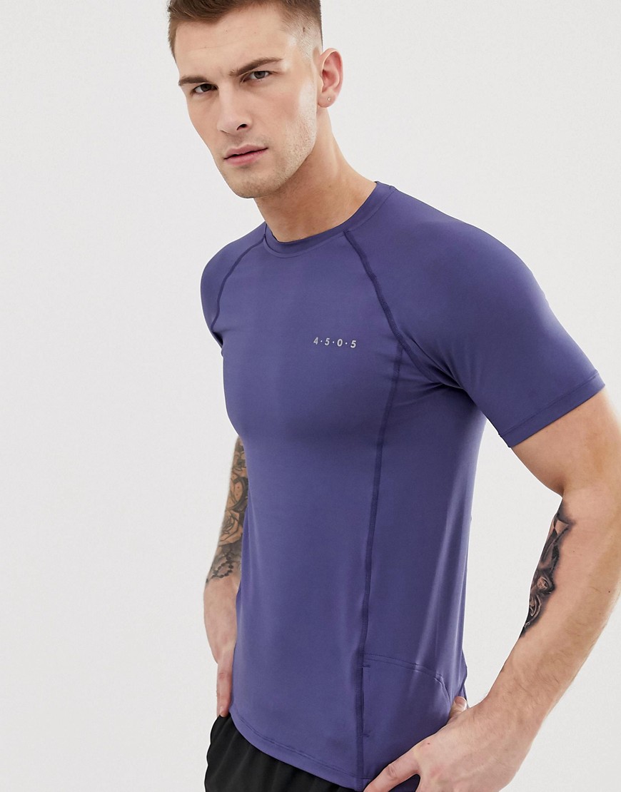 ASOS 4505 muscle training t-shirt with quick dry in slate blue