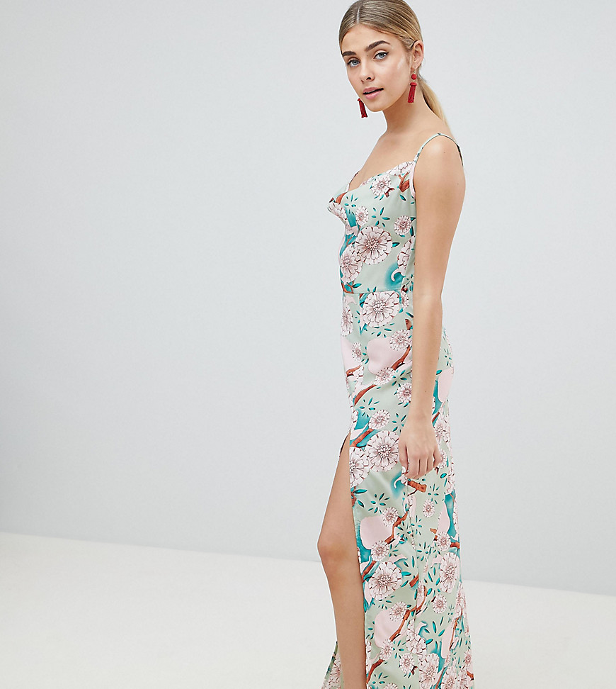 PrettyLittleThing Floral Maxi Dress With Side Split