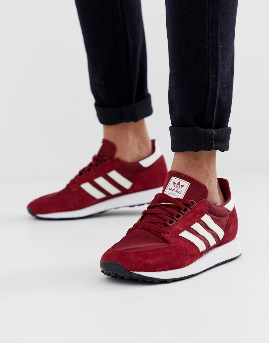 adidas Originals forest grove trainers in burgundy