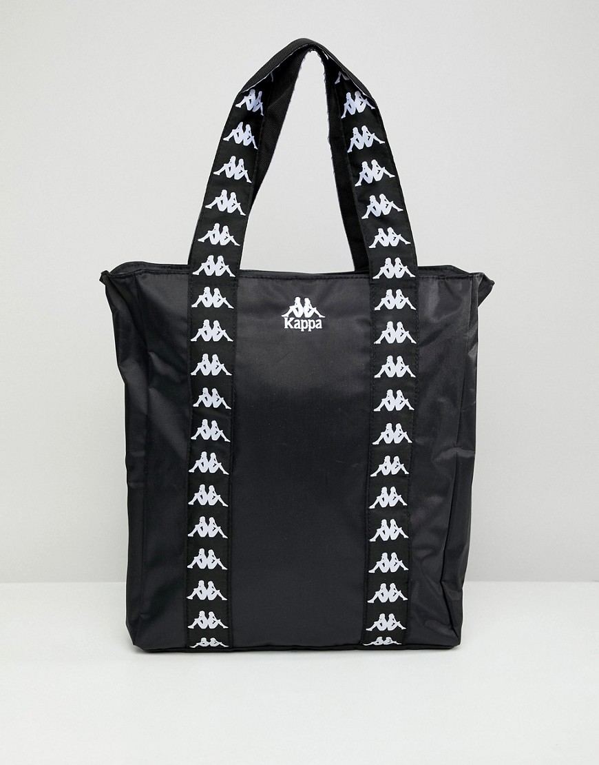 KAPPA Black Tote Shopper Bag With Branded Taping