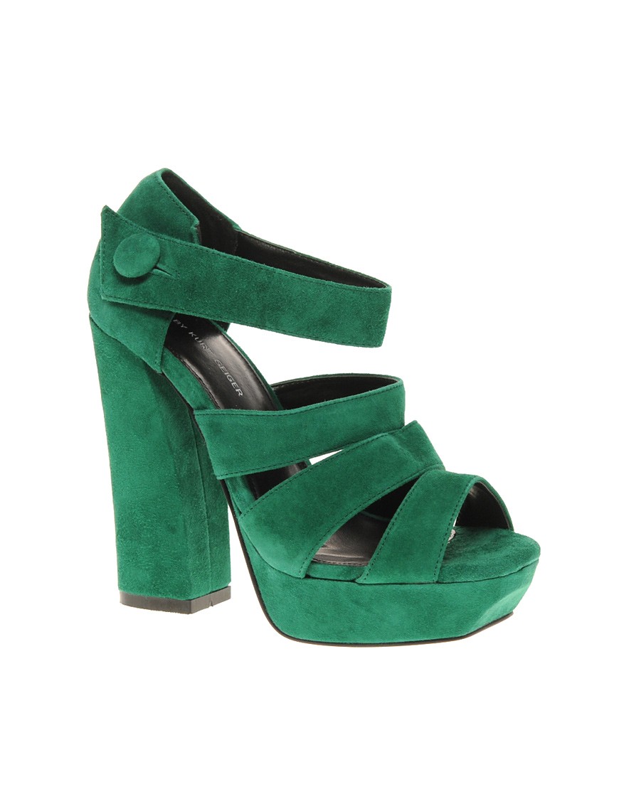 KG Hot Strappy Platform Sandals - Emerald