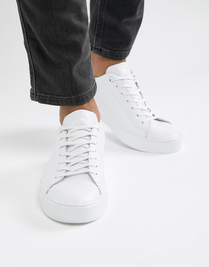 Toms Lenox leather trainer in white - White