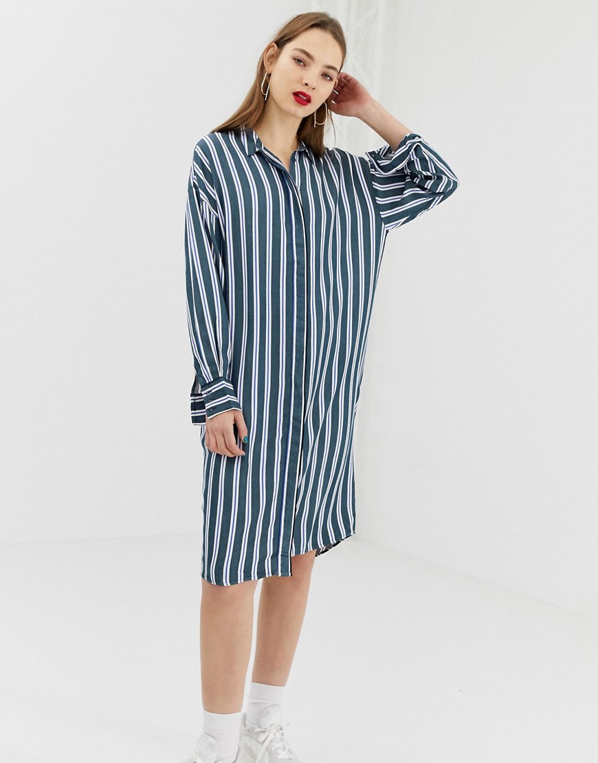 Moss Copenhagen oversized shirt dress in tonal stripe