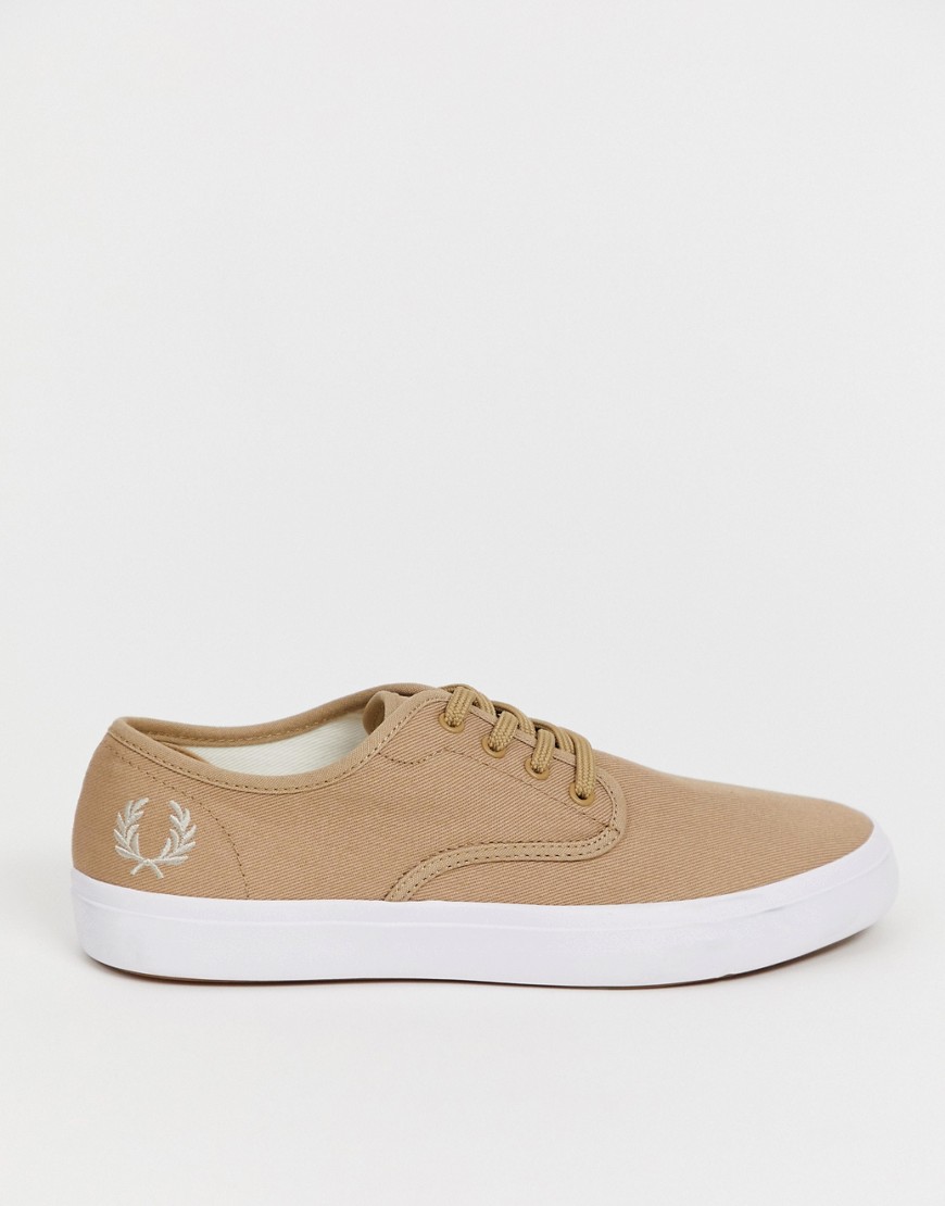 Fred Perry Merton twill trainers in tan