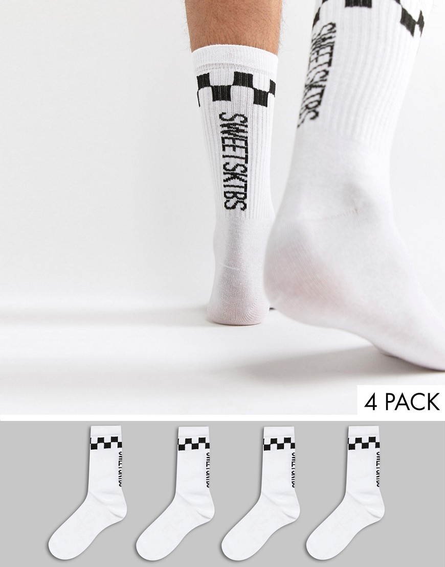 4 пары носков с шахматным узором SWEET SKTBS - Мульти 