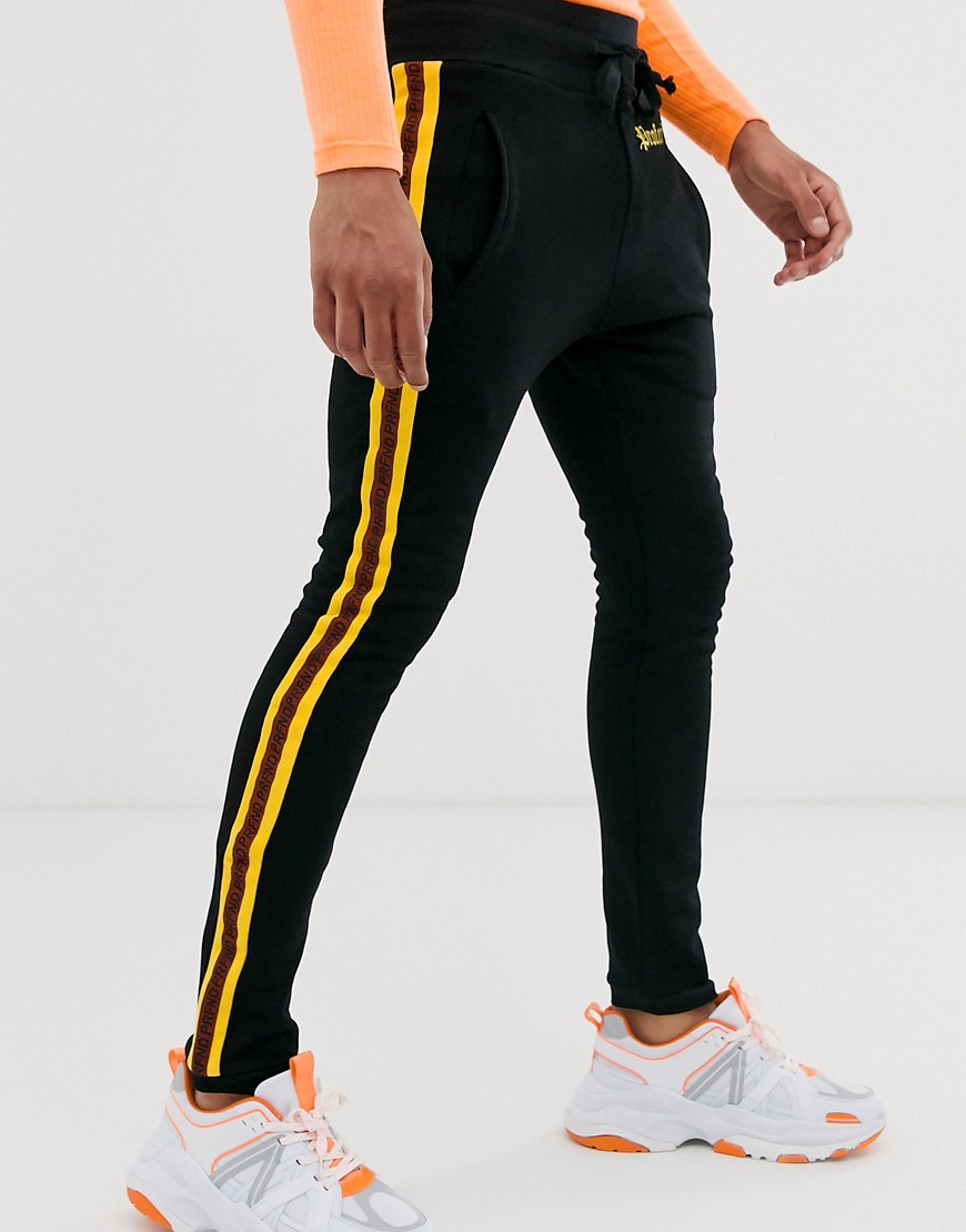 Profound Aesthetic Sweatpants With Side Stripe In Black - Black | ModeSens