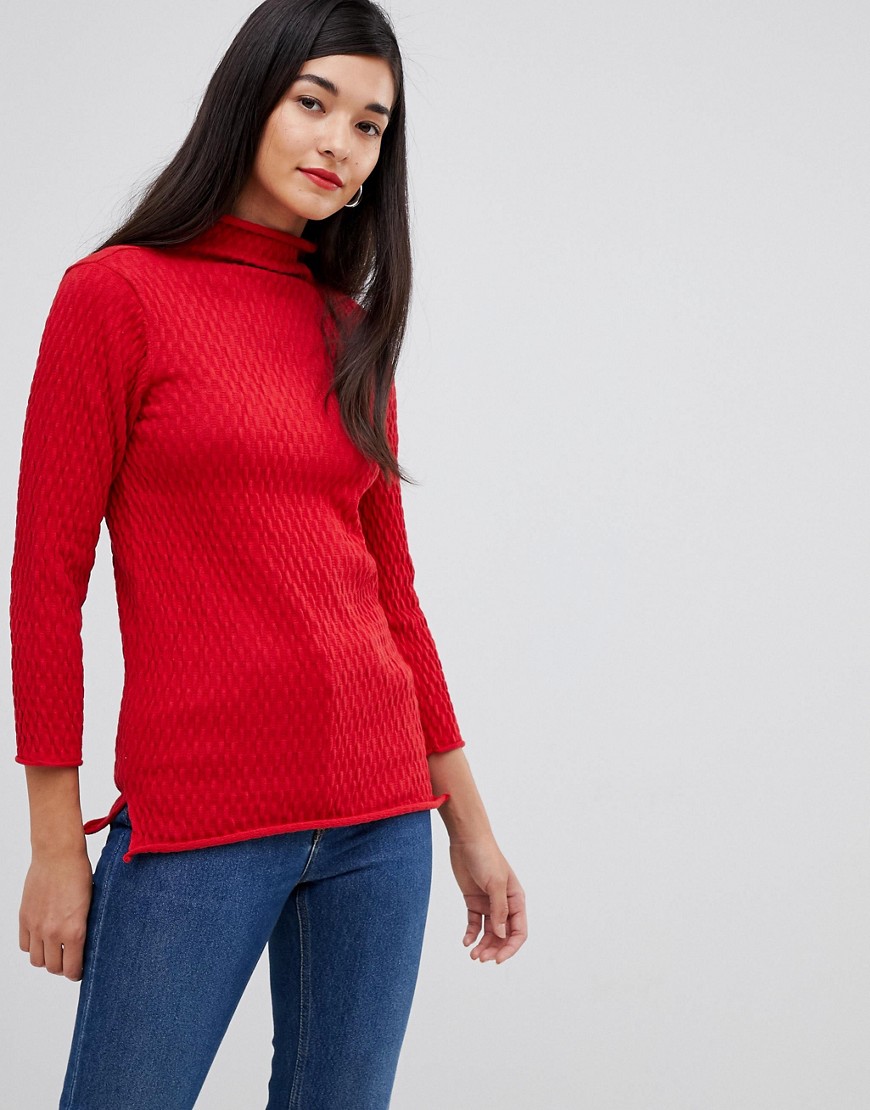 French Connection Molly Mozart high neck waffle knit jumper