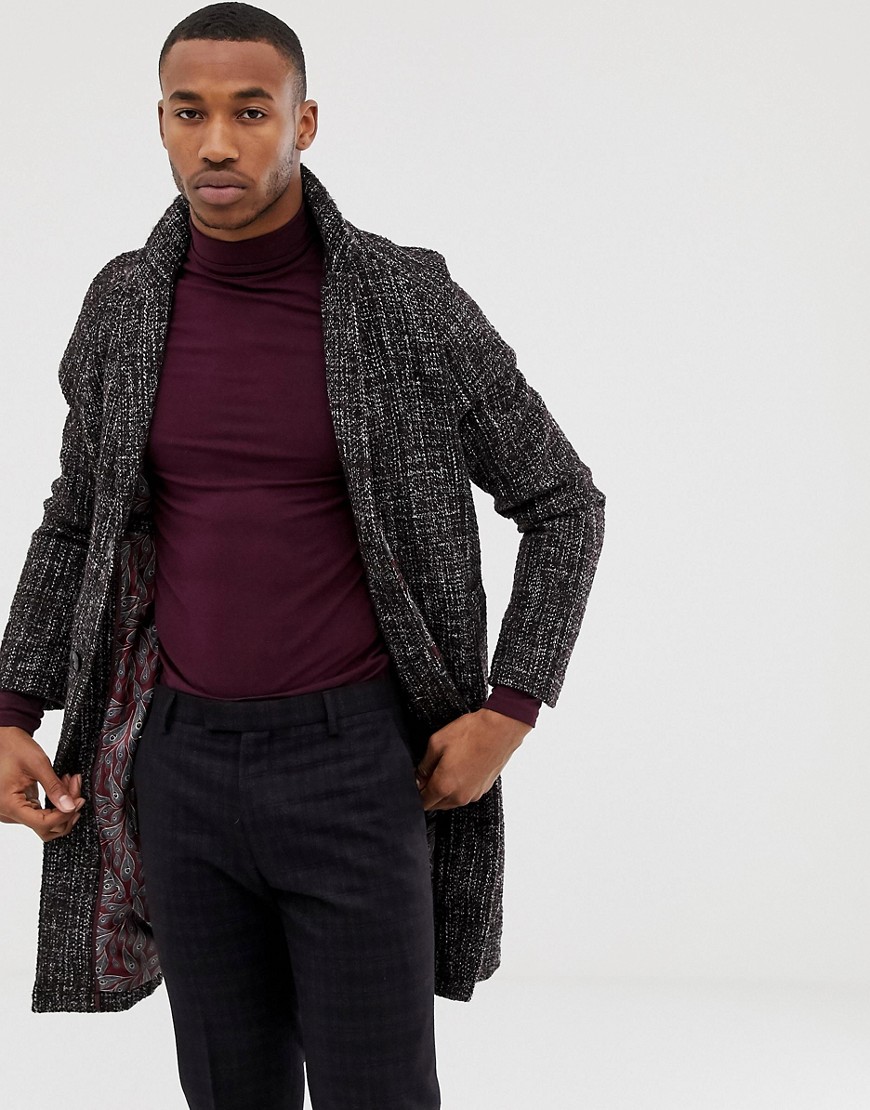Harry Brown premium wool blend fleck cocoon coat