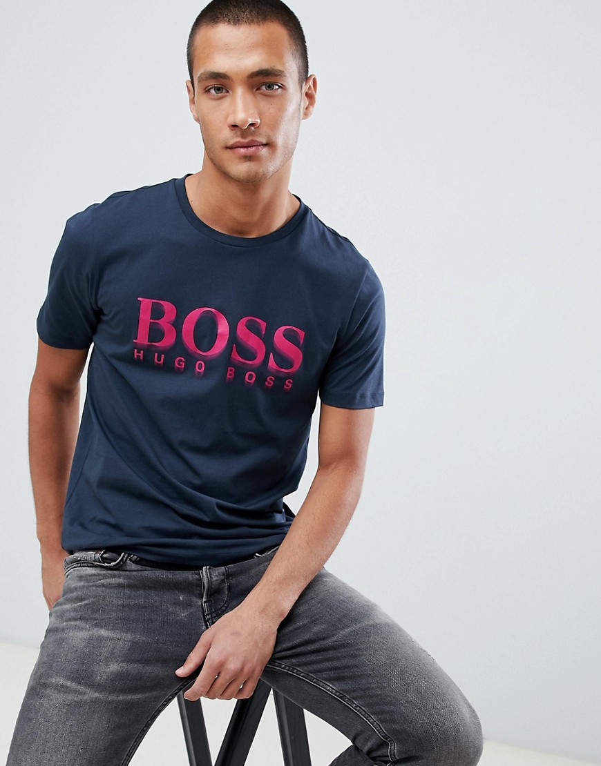BOSS bold logo t-shirt in navy