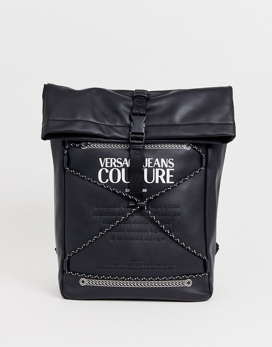 Versace Jeans Couture backpack in black with logo