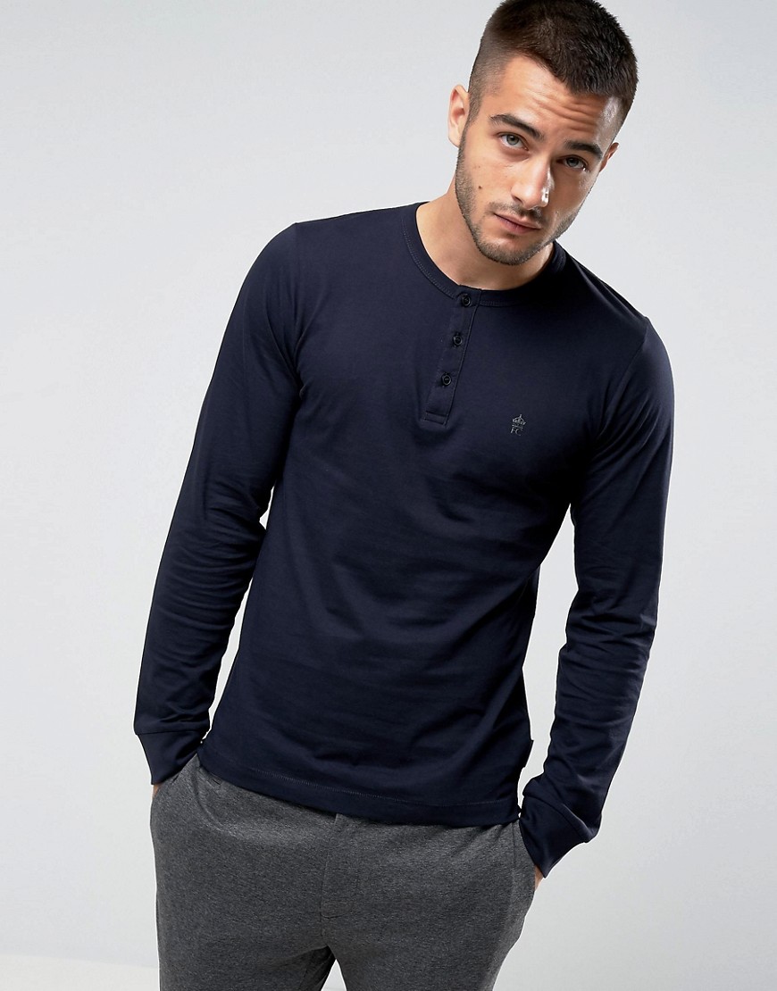 French Connection Long Sleeve Henley - Navy