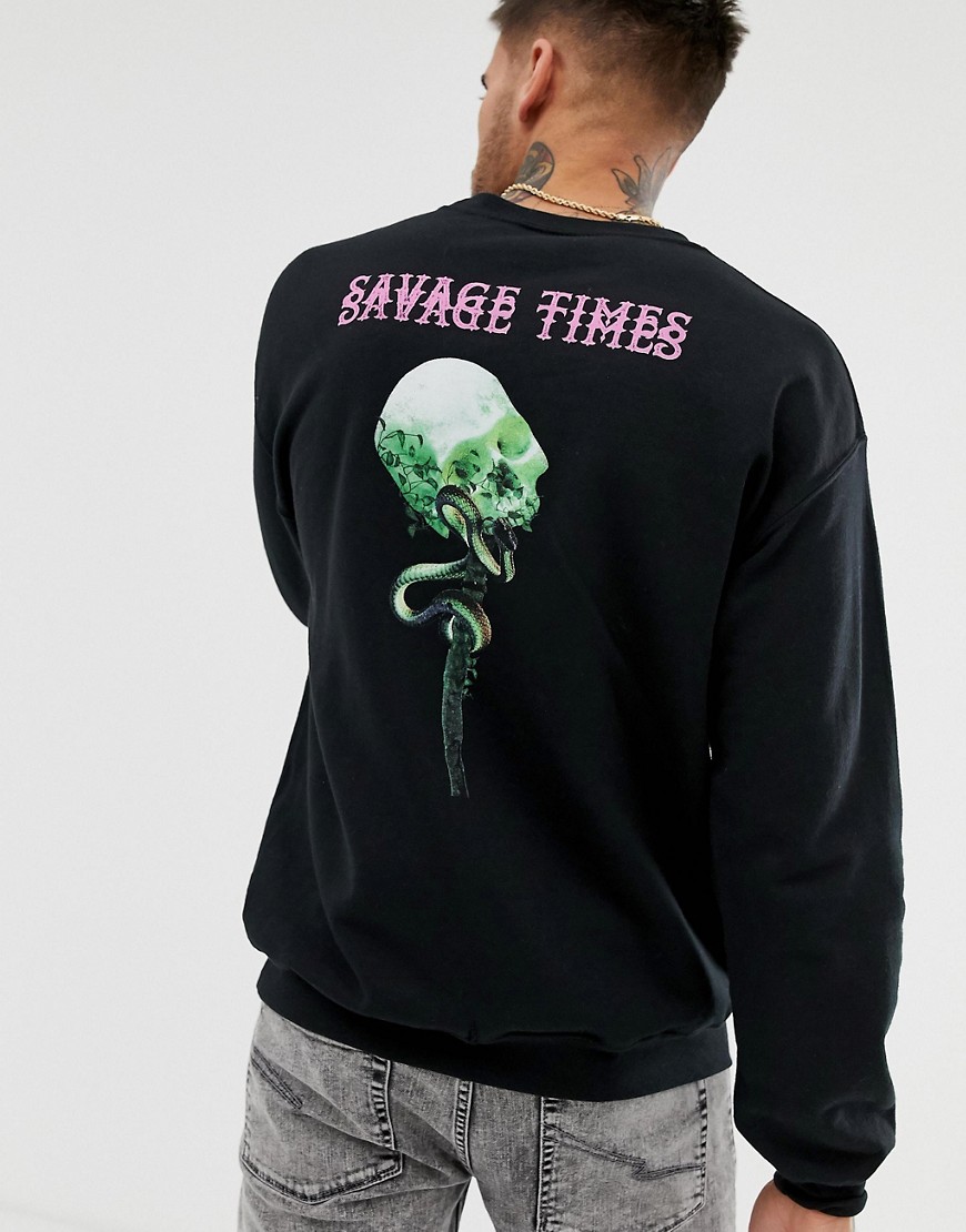 Bolongaro Trevor neon skull back print sweatshirt