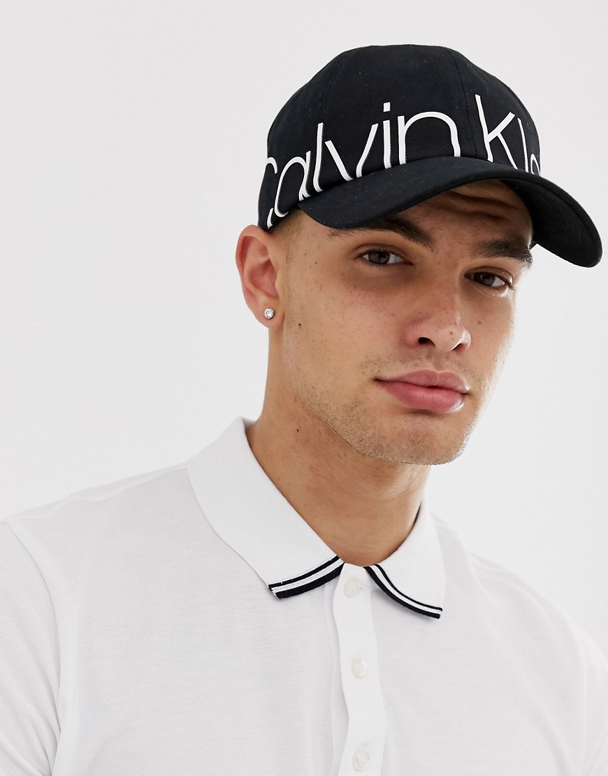 Calvin Klein Trail large logo baseball cap in black