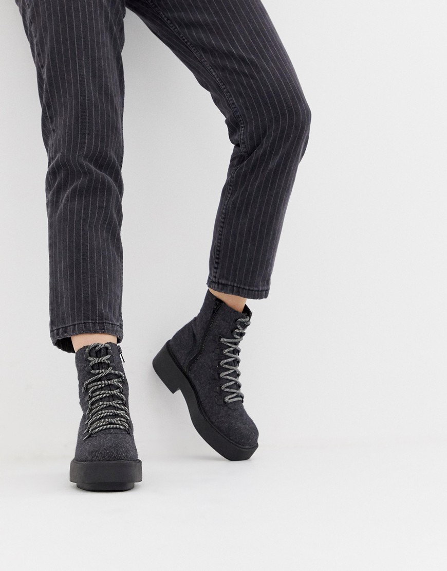ASOS DESIGN Avril square toe chunky hiker boots
