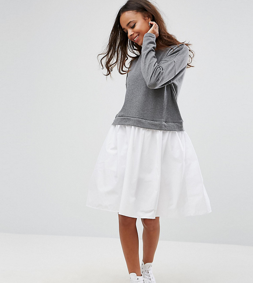 Noisy May Petite Sweater Dress - Medium grey