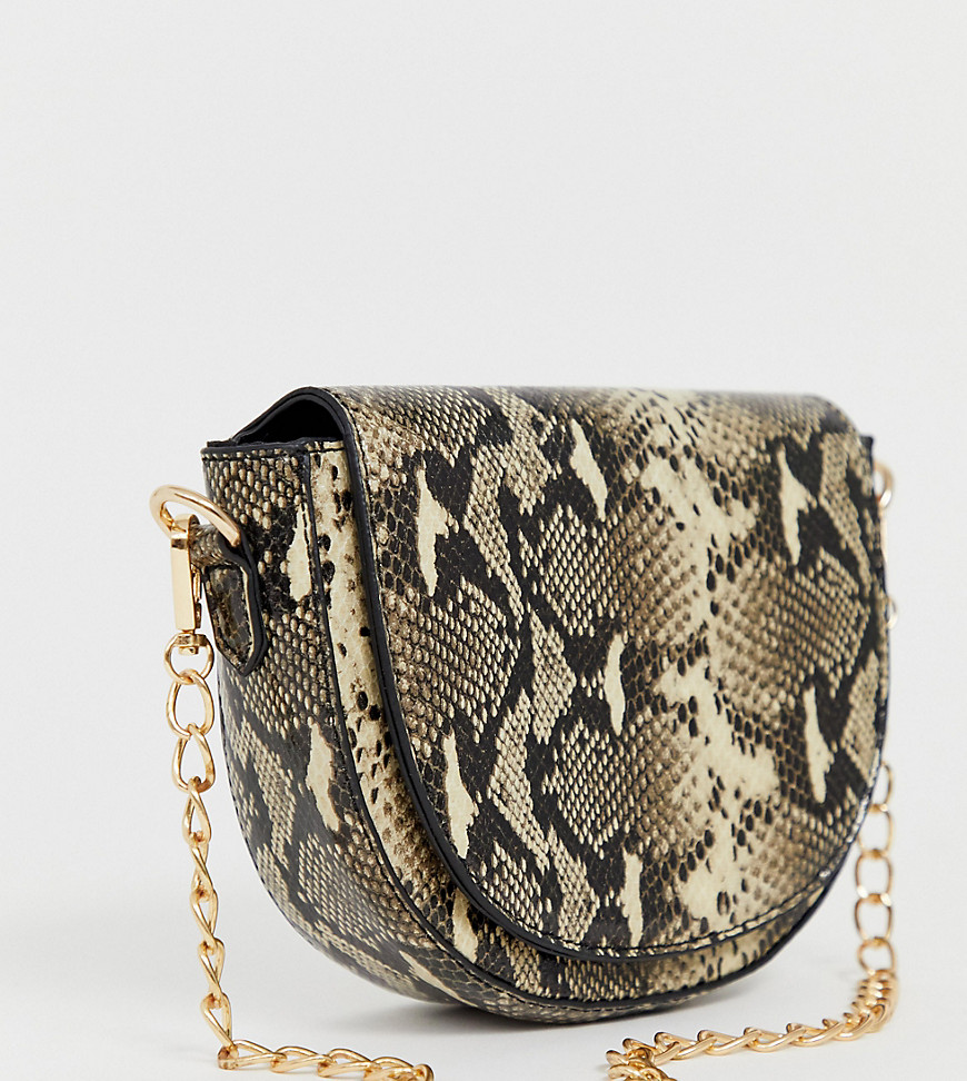 My Accessories London Exclusive snakeskin chain strap shoulder bag