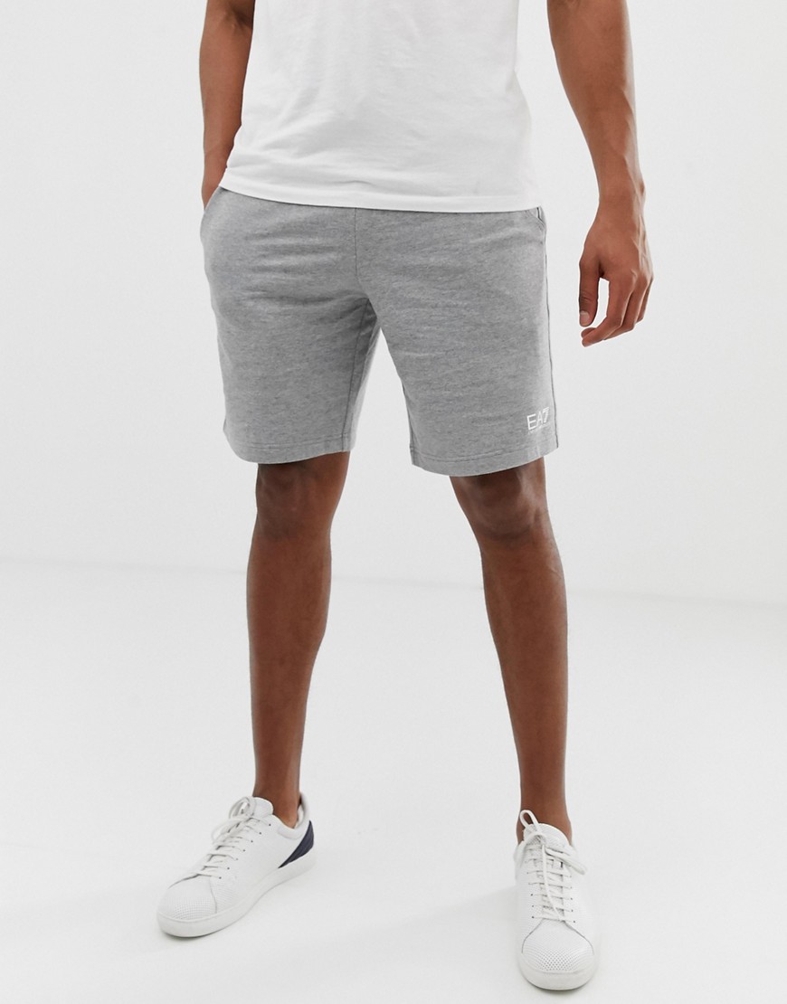 EA7 logo sweat shorts in grey
