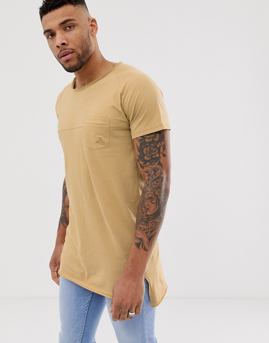 Soul Star oversized pocket t-shirt in tan