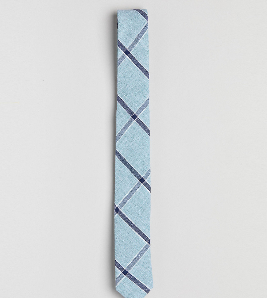 Noak linen check blade tie - Mint