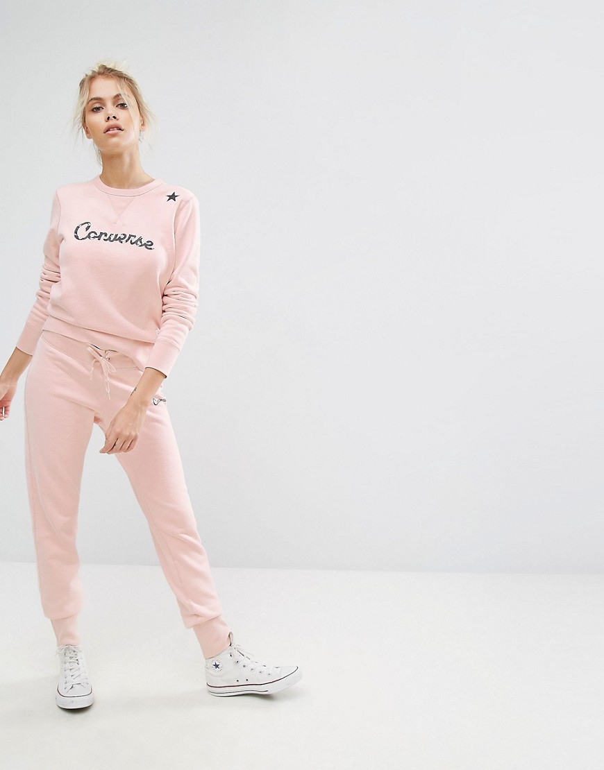 Converse Essentials Star Graphic Joggers In Pink - Pink