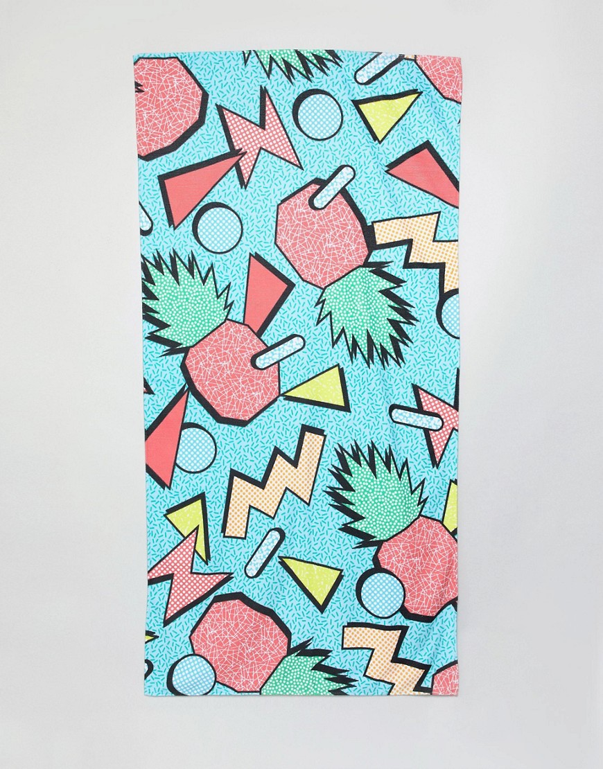 ASOS DESIGN towel with retro pineapple print