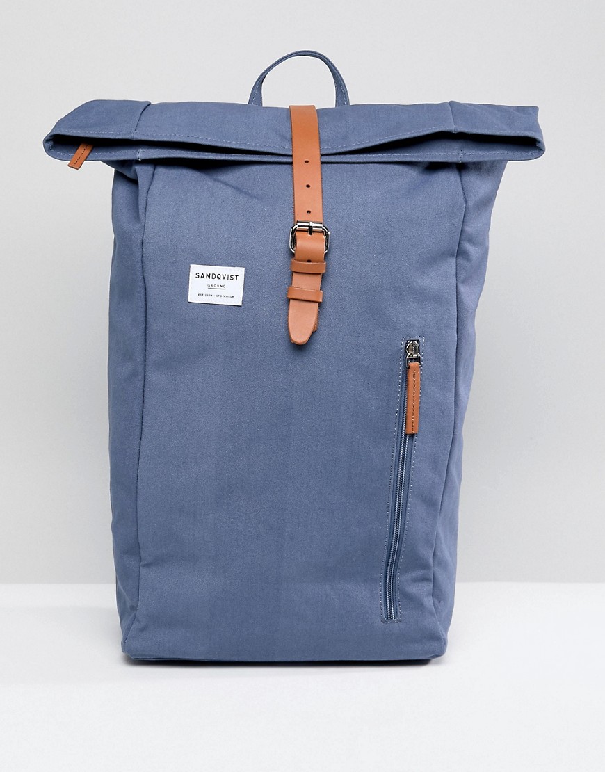 Sandqvist Dante Rolltop Backpack In Blue - Blue