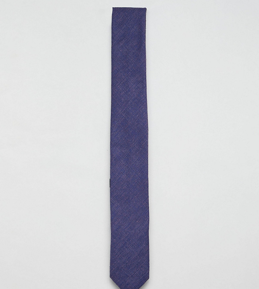 Heart & Dagger tie in linen - Blue