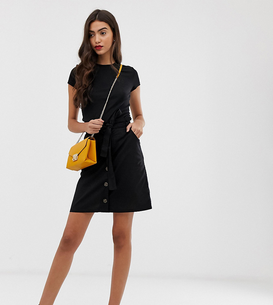 Brave Soul Tall linzi button front utility skirt
