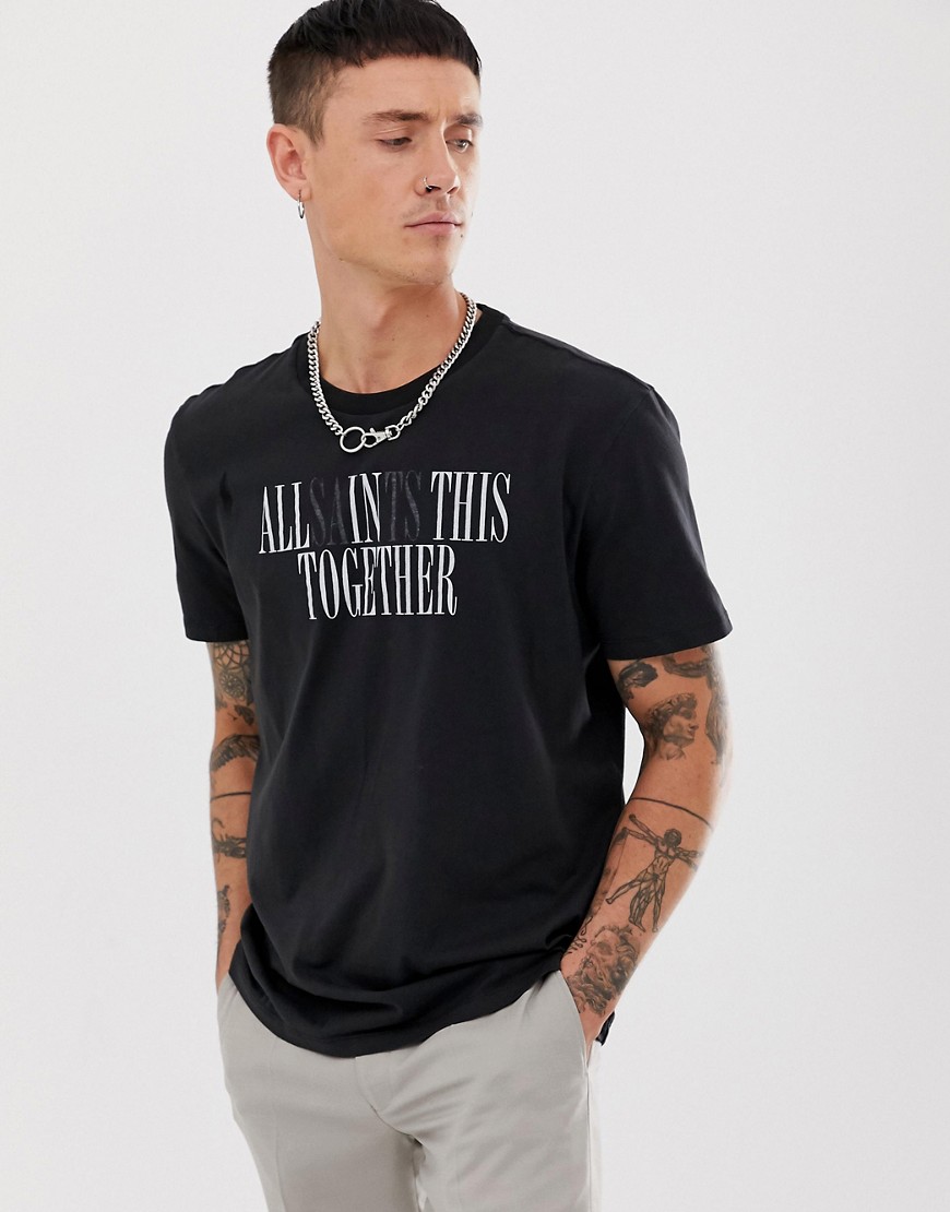 AllSaints t-shirt with in this together print in black
