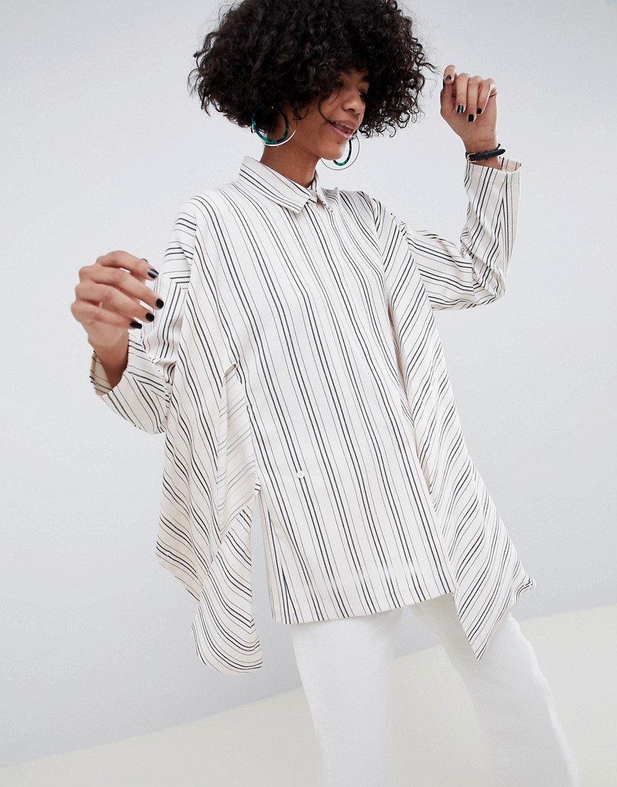 ASOS WHITE oversized stripe shirt