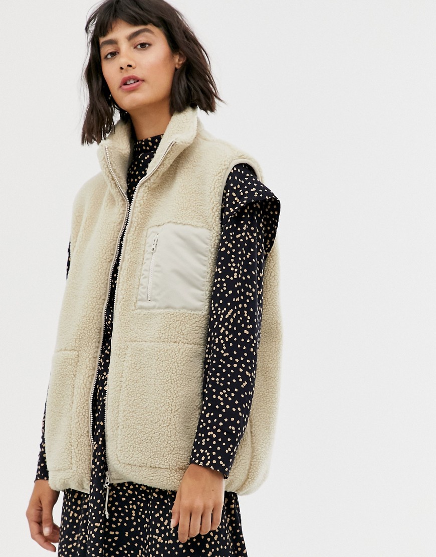 & Other Stories borg gilet in beige