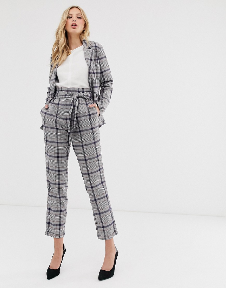 Y.A.S check paperbag waist trousers