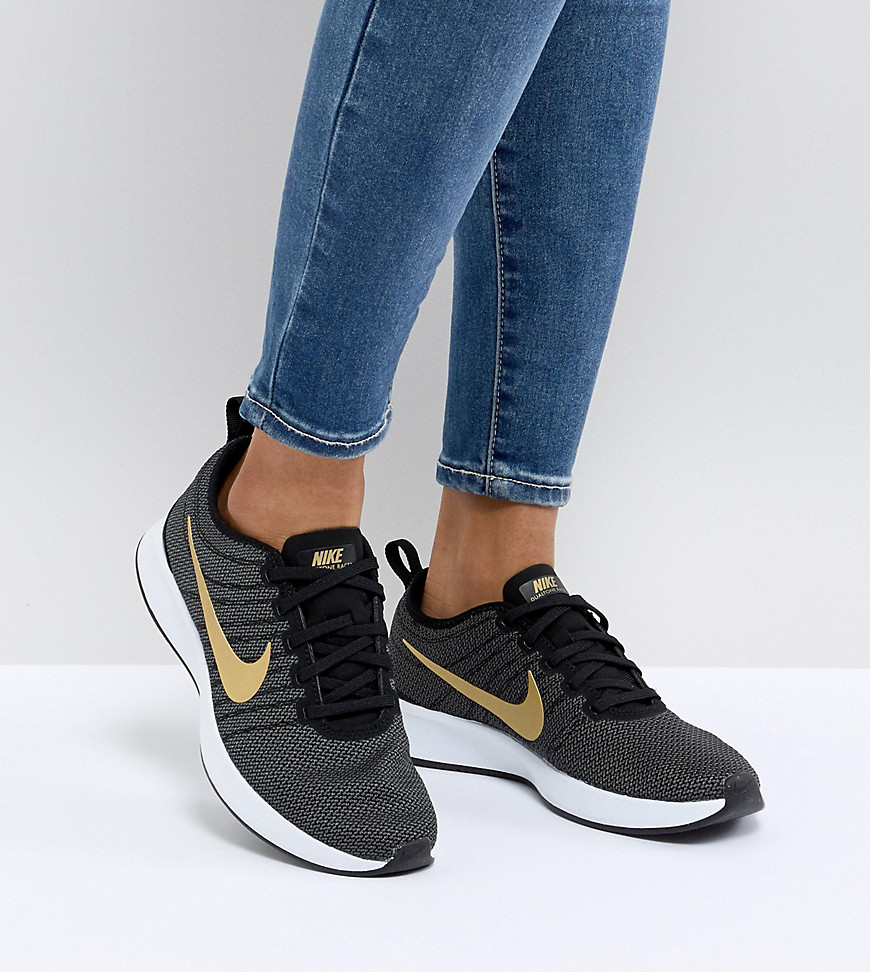 Nike Dualtone Racer Trainers In Black And Gold - Black