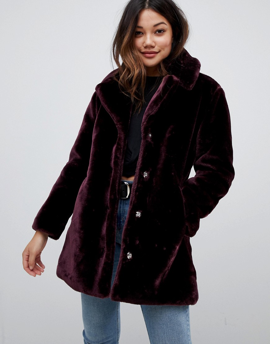 Brave Soul tasmin faux fur tailored coat