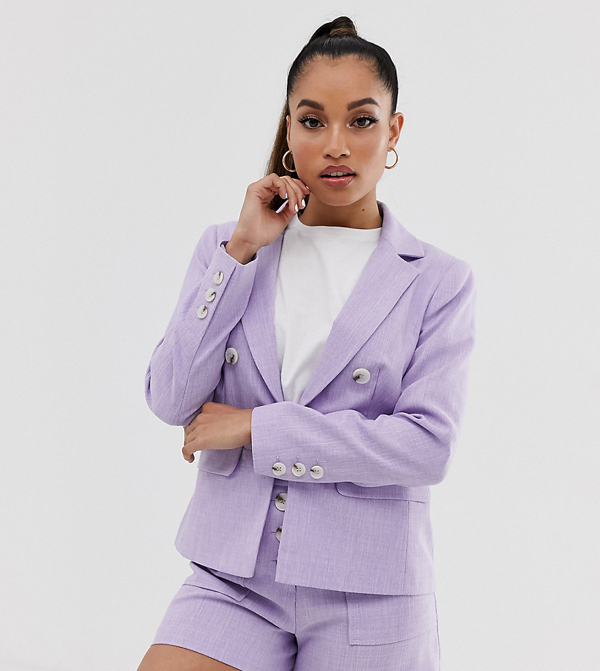Miss Selfridge Petite tailored blazer in lilac