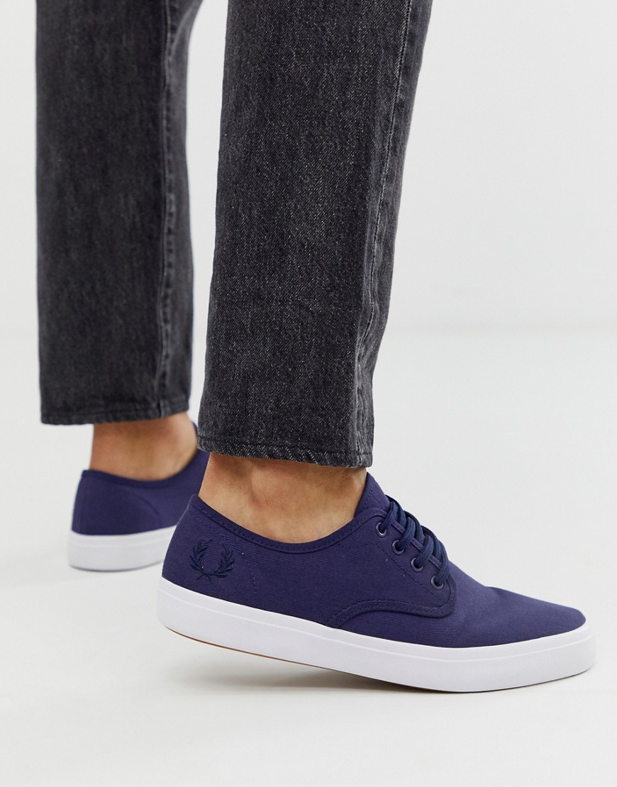 Fred Perry Merton Twill Sneakers In Navy