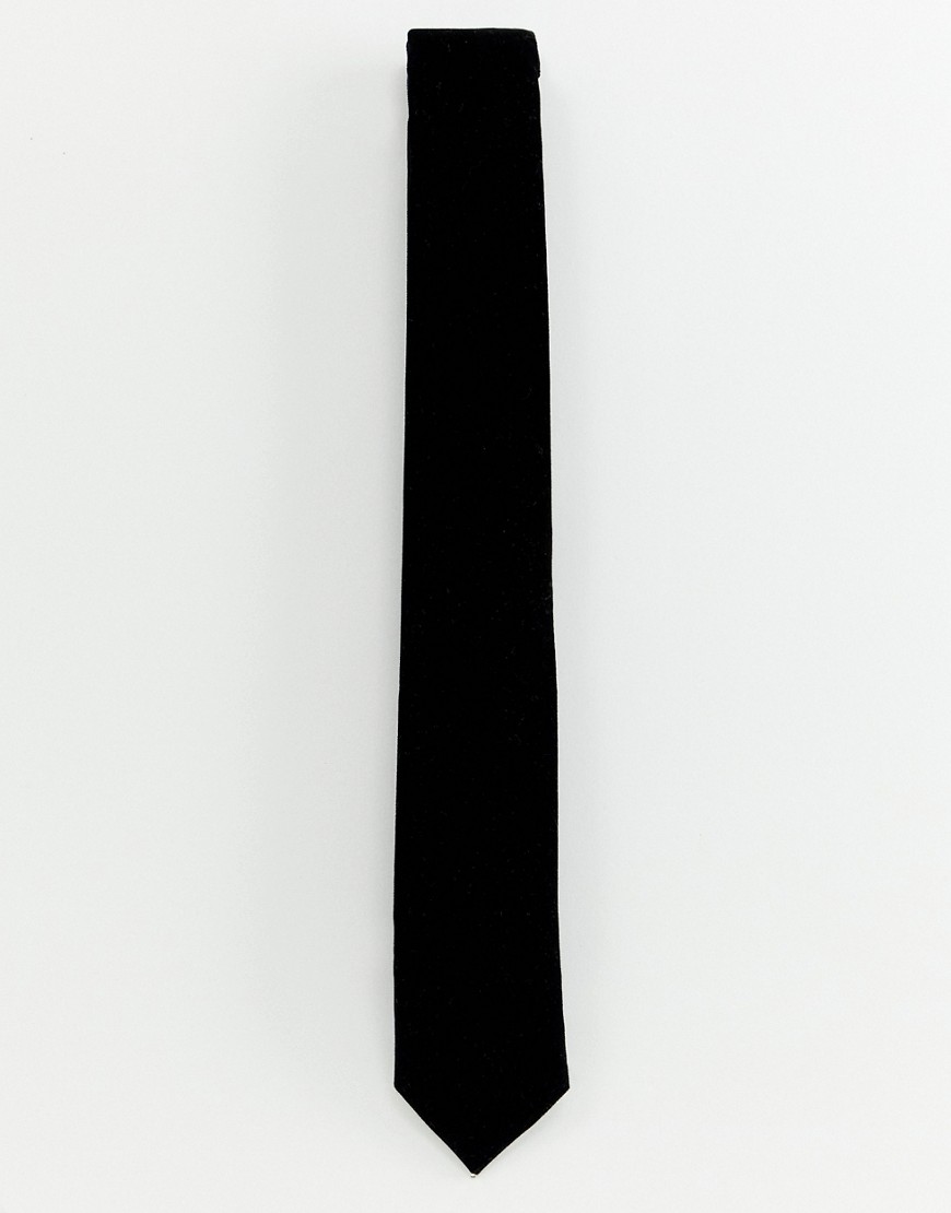 Burton Menswear tie in black velvet