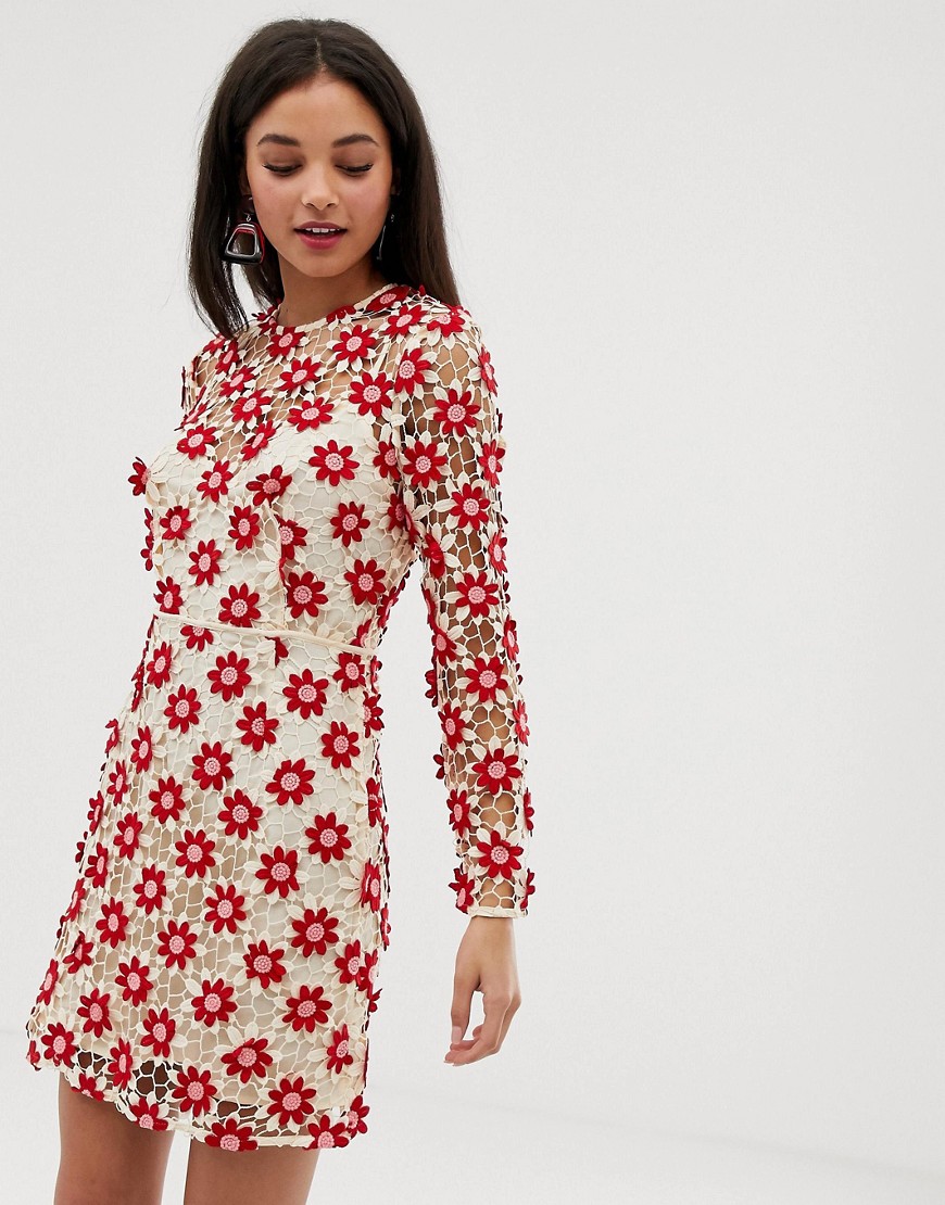 Talulah Britain floral lace long sleeved dress