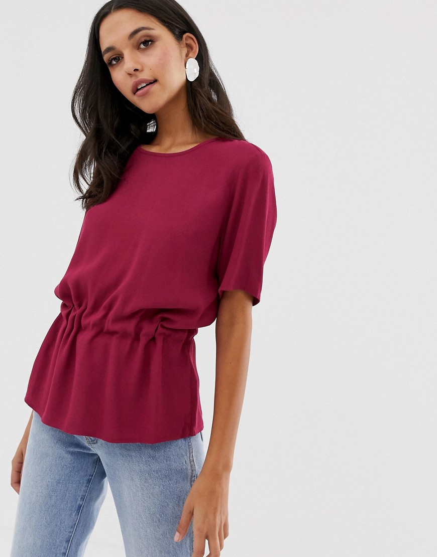 Selected Femme gathered waist blouse