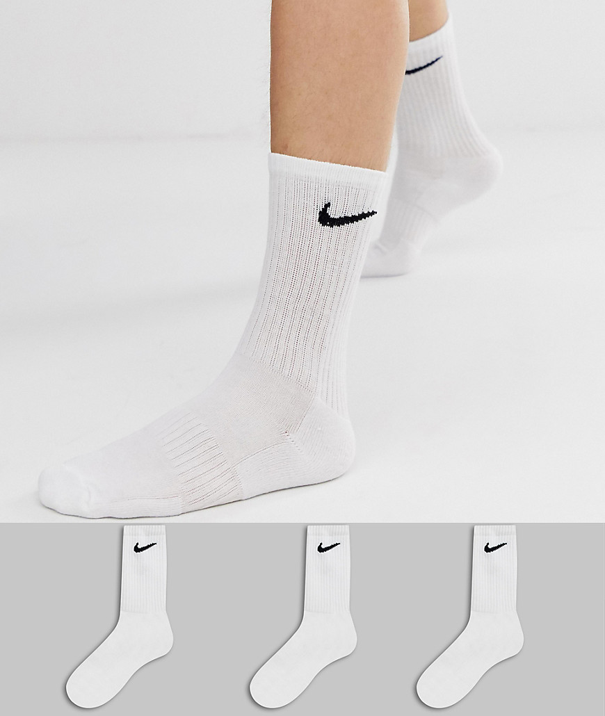 Nike Training 3 pack unisex crew socks in white