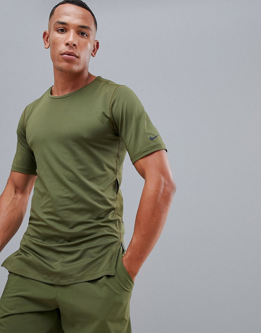 Nike Training Utility Fitted T-Shirt In Khaki AA1591-396
