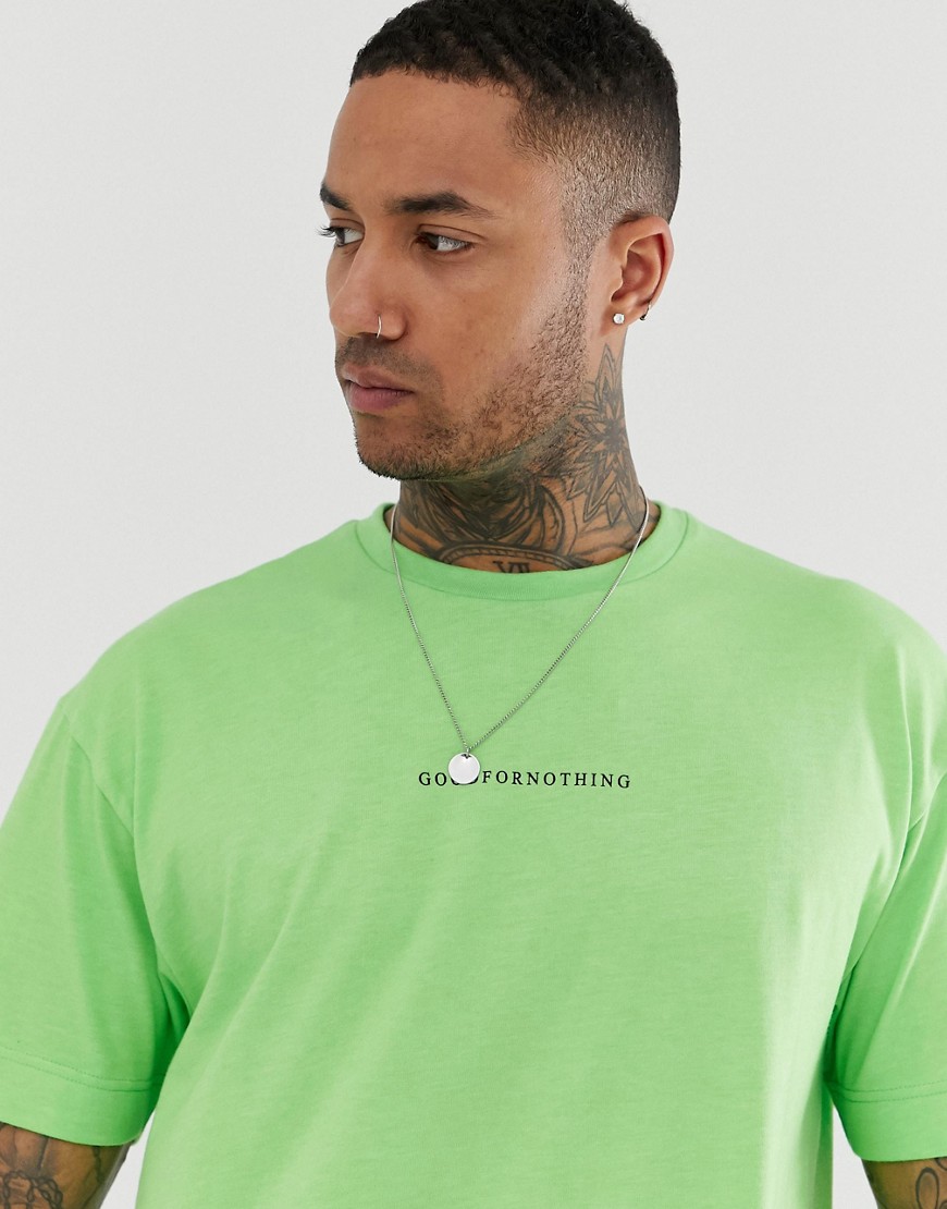 Good For Nothing oversized t-shirt in neon green