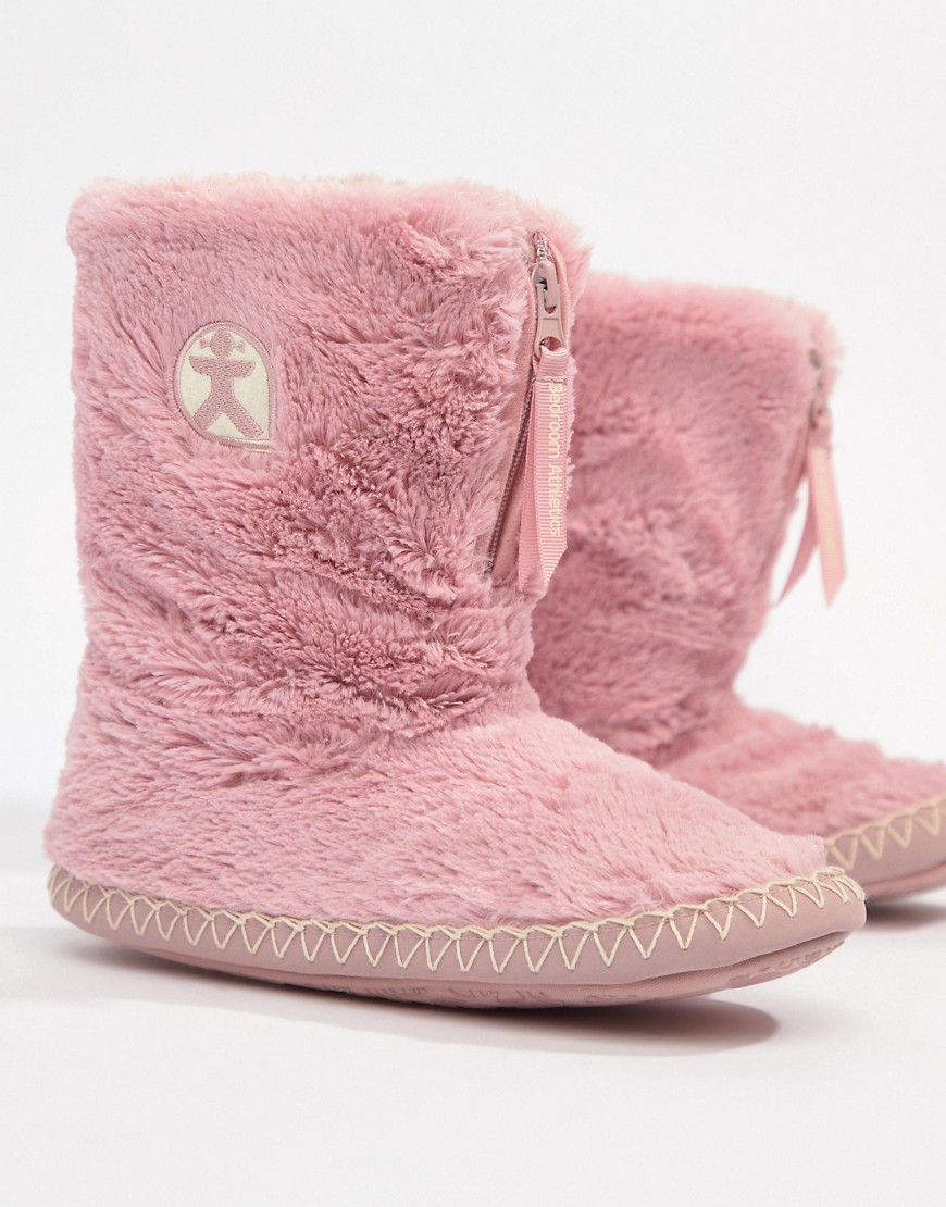 Bedroom Athletics Marylin faux fur slipper boot in pink