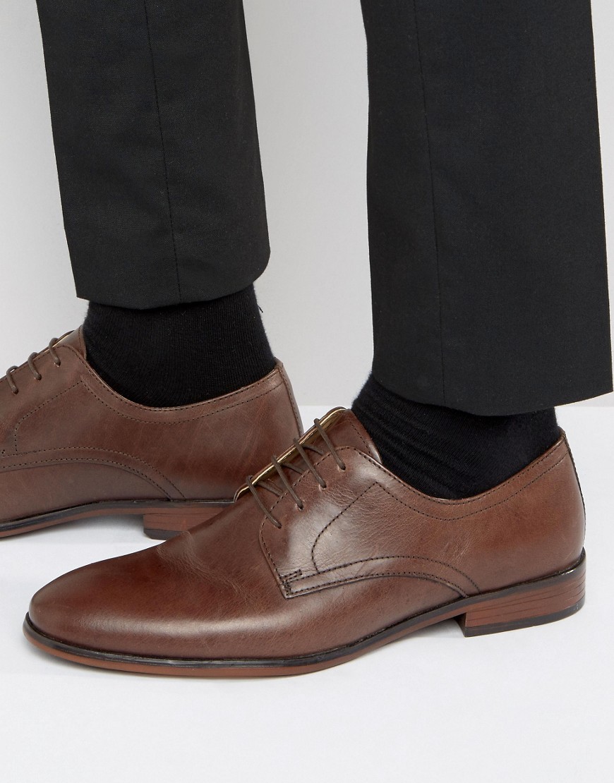 Red Tape Lace Up Smart Shoes In Brown Leather
