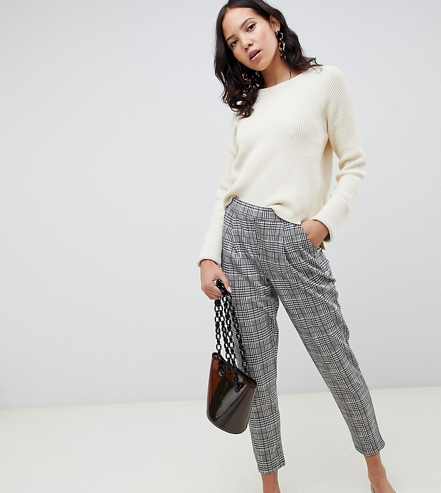 New Look Tall pull on trousers in check