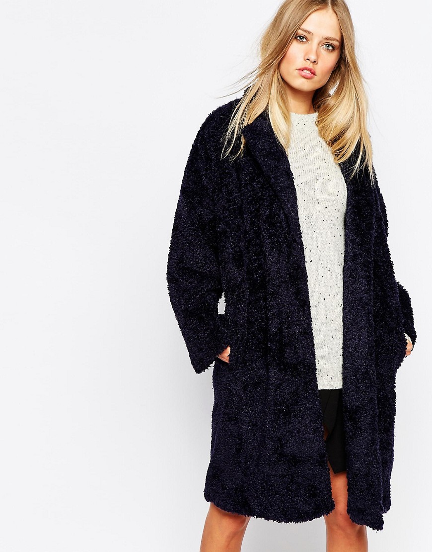 Whistles | Whistles Sophie Cocoon Coat In Teddy Faux Fur at ASOS
