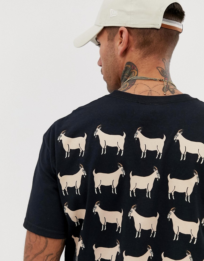New Love Club goat back print t-shirt in oversized