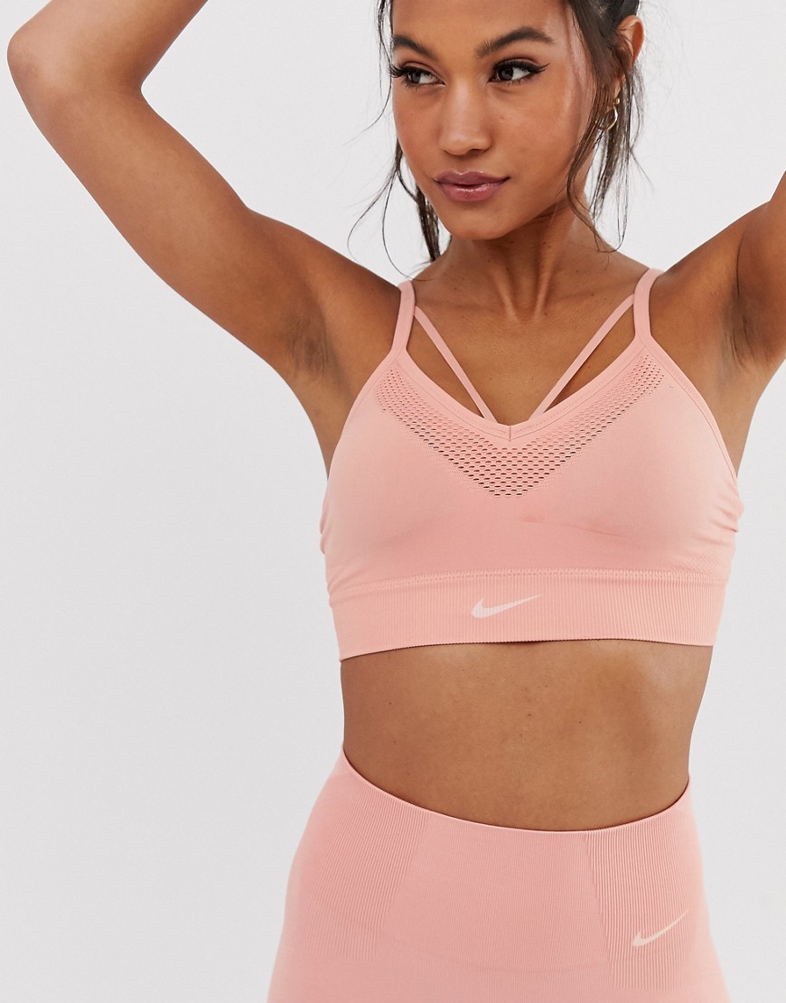 Nike Yoga seamless bra in pink