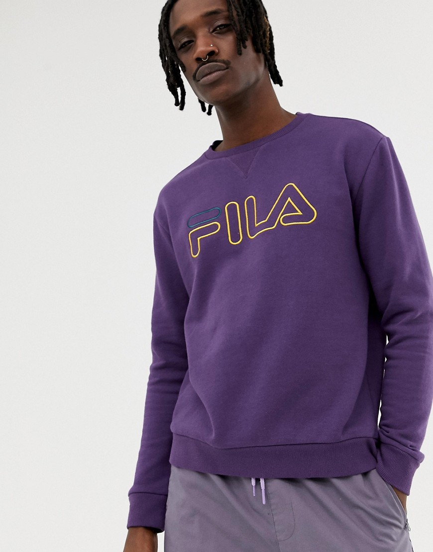 Fila Black Line Basil Sweatshirt With Logo In Purple - Purple
