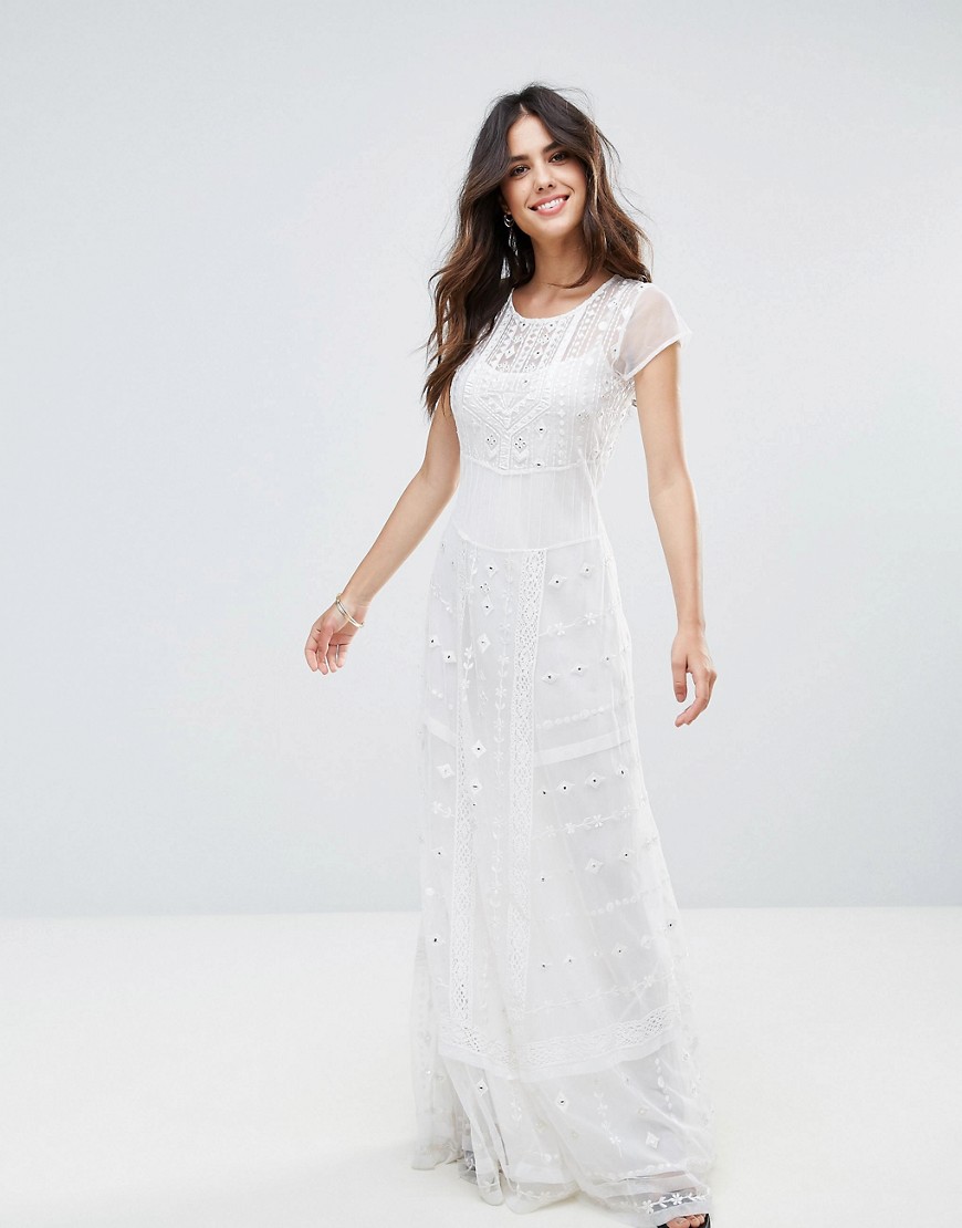 French Connection Coachella Stitch Maxi Dress - Summer white